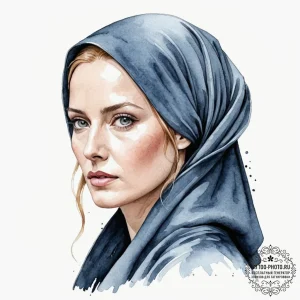 A watercolor portrait of lady jessica with be... - эскиз тату (№1752235005_0, 11.07.2025 11:56) — tattoo-photo.ru