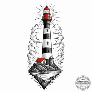 Lighthouse, tattoo flash sheet design, old sc... - эскиз тату (№1752241379_0, 11.07.2025 13:42) — tattoo-photo.ru