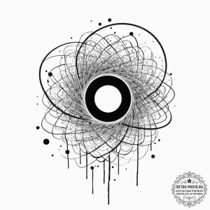 Black hole, tattoo drawing outline, trash pol... - эскиз тату (№1752243606_0, 11.07.2025 14:20) — tattoo-photo.ru