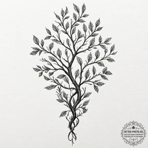 Tattoo sketch two intertwining vines growing... - эскиз тату (№1752245653_0, 11.07.2025 14:54) — tattoo-photo.ru