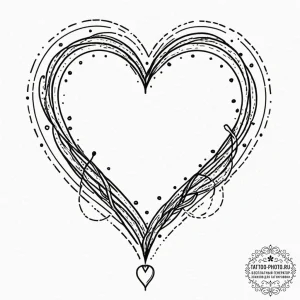 Tattoo design a heart outlined in fine line,... - эскиз тату (№1752246528_0, 11.07.2025 15:08) — tattoo-photo.ru