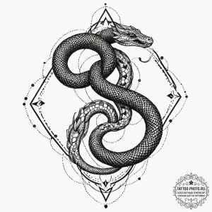 Tattoo design an uroboros serpent, its scales... - эскиз тату (№1752246850_0, 11.07.2025 15:14) — tattoo-photo.ru