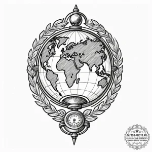 Tattoo design a "world record" badge with a g... - эскиз тату (№1752248189_0, 11.07.2025 15:36) — tattoo-photo.ru