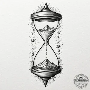 Tattoo design a simple hourglass with sand fl... - эскиз тату (№1752250753_0, 11.07.2025 16:19) — tattoo-photo.ru