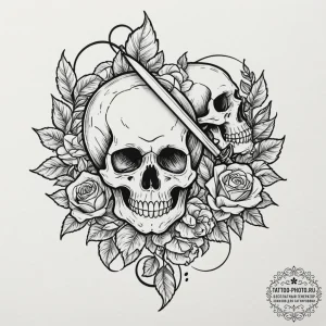 Tattoo design a 'toast' on one, a 'butter kni... - эскиз тату (№1752251683_0, 11.07.2025 16:34) — tattoo-photo.ru