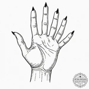 Tattoo design a hand with a small, abstract p... - эскиз тату (№1752252274_0, 11.07.2025 16:44) — tattoo-photo.ru