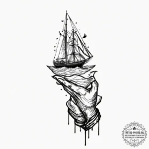 Tattoo sketch a fine line animal silhouette o... - эскиз тату (№1752253031_0, 11.07.2025 16:57) — tattoo-photo.ru