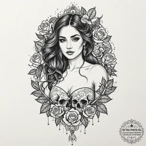Tattoo sketch aquarius's water-bearer comical... - эскиз тату (№1752253457_0, 11.07.2025 17:04) — tattoo-photo.ru