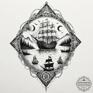 A watercolor sketch of the mysterious fog fro... - эскиз тату (№1752254381_0, 11.07.2025 17:19) — tattoo-photo.ru