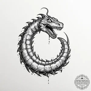 A sketch of the sandworm from beetlejuice,, t... - эскиз тату (№1752254798_0, 11.07.2025 17:26) — tattoo-photo.ru