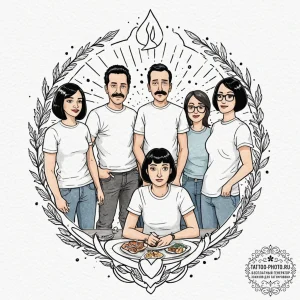 A watercolor tattoo of the main characters fr... - эскиз тату (№1752257728_0, 11.07.2025 18:15) — tattoo-photo.ru