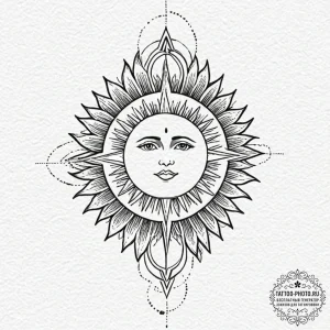 A geometric tattoo design that merges the kol... - эскиз тату (№1752258231_0, 11.07.2025 18:23) — tattoo-photo.ru