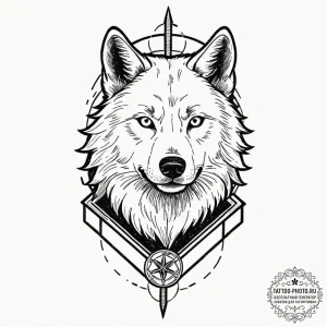 A minimalist linework tattoo of a direwolf, t... - эскиз тату (№1752259491_0, 11.07.2025 18:44) — tattoo-photo.ru