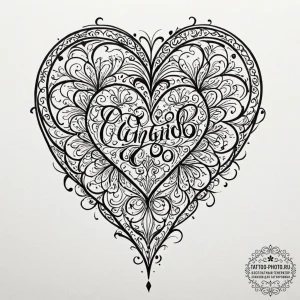 Tattoo sketch a heart silhouette made of a fa... - эскиз тату (№1752259825_0, 11.07.2025 18:50) — tattoo-photo.ru