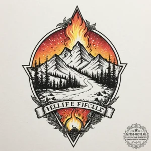 A linework tattoo of eddie munson's "hellfire... - эскиз тату (№1752260075_0, 11.07.2025 18:54) — tattoo-photo.ru