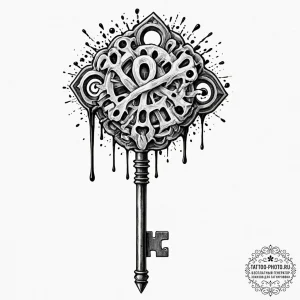 Tattoo design a key made of ice, slowly melti... - эскиз тату (№1752260243_0, 11.07.2025 18:57) — tattoo-photo.ru