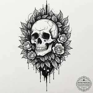 Tattoo design a forest silhouette with an eer... - эскиз тату (№1752261248_0, 11.07.2025 19:14) — tattoo-photo.ru