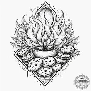 A sketch of the oracle, surrounded by smoke a... - эскиз тату (№1752262007_0, 11.07.2025 19:26) — tattoo-photo.ru