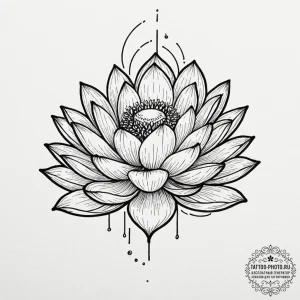 Tattoo design a lotus flower at the bottom of... - эскиз тату (№1752264780_0, 11.07.2025 20:13) — tattoo-photo.ru