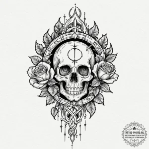 86. tattoo sketch: the rune "treba," depicted... - эскиз тату (№1752265280_0, 11.07.2025 20:21) — tattoo-photo.ru