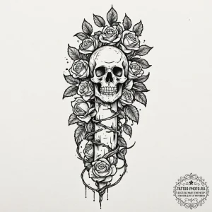 Tattoo sketch a single, strong vine climbing... - эскиз тату (№1752266286_0, 11.07.2025 20:38) — tattoo-photo.ru