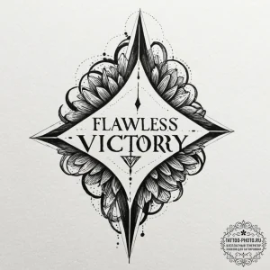 Tattoo design a "flawless victory" text shatt... - эскиз тату (№1752267123_0, 11.07.2025 20:52) — tattoo-photo.ru