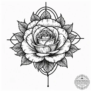 Tattoo sketch a flower whose center is a tiny... - эскиз тату (№1752267626_0, 11.07.2025 21:00) — tattoo-photo.ru