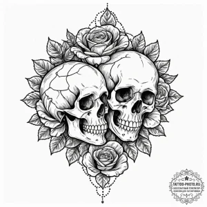 Tattoo design a subtle representation of two... - эскиз тату (№1752268294_0, 11.07.2025 21:11) — tattoo-photo.ru