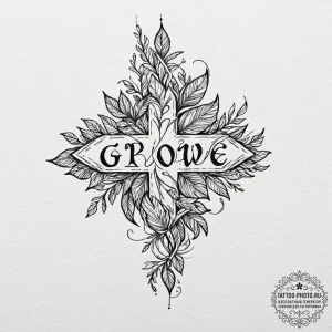 Tattoo sketch a vine that forms a word like "... - эскиз тату (№1752269212_0, 11.07.2025 21:26) — tattoo-photo.ru
