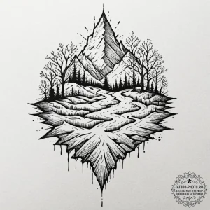 Tattoo sketch cracked earth or concrete, with... - эскиз тату (№1752271048_0, 11.07.2025 21:57) — tattoo-photo.ru