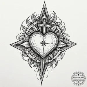 Tattoo design a subtle representation of a he... - эскиз тату (№1752272133_0, 11.07.2025 22:15) — tattoo-photo.ru