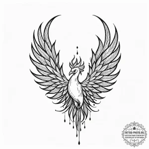 Tattoo design 'respawn' with a subtle phoenix... - эскиз тату (№1752272815_0, 11.07.2025 22:26) — tattoo-photo.ru