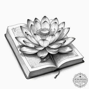 Tattoo sketch a lotus flower growing out of a... - эскиз тату (№1752272899_0, 11.07.2025 22:28) — tattoo-photo.ru