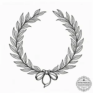 Tattoo design a laurel wreath, for triumph an... - эскиз тату (№1752274321_0, 11.07.2025 22:52) — tattoo-photo.ru