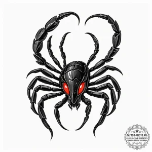 Tattoo design a scorpio scorpion made of obsi... - эскиз тату (№1752274488_0, 11.07.2025 22:54) — tattoo-photo.ru