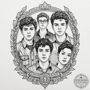 A sketch of the main characters from superbad... - эскиз тату (№1752274741_0, 11.07.2025 22:59) — tattoo-photo.ru