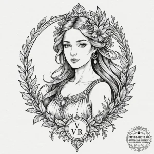 Tattoo design a virgo maiden as an ancient wi... - эскиз тату (№1752274826_0, 11.07.2025 23:00) — tattoo-photo.ru
