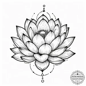 Tattoo design a lotus flower with a single, p... - эскиз тату (№1752275414_0, 11.07.2025 23:10) — tattoo-photo.ru