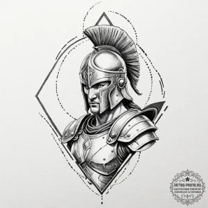 Spartan warrior (is there, but can be in a ph... - эскиз тату (№1752276426_0, 11.07.2025 23:27) — tattoo-photo.ru