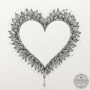 Tattoo design a heart outlined in fine line,... - эскиз тату (№1752276933_0, 11.07.2025 23:35) — tattoo-photo.ru