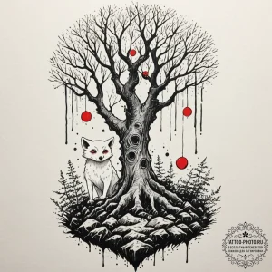 The forest spirits (kodama) from princess mon... - эскиз тату (№1752277019_0, 11.07.2025 23:36) — tattoo-photo.ru
