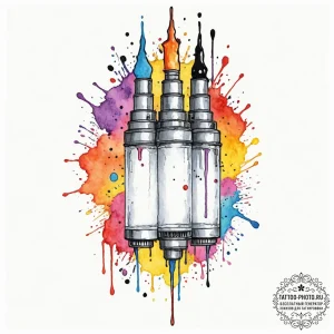 Cartridge, tattoo drawing outline, watercolor... - эскиз тату (№1752277355_0, 11.07.2025 23:42) — tattoo-photo.ru