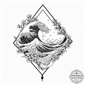 A trash polka composition of the diamond heis... - эскиз тату (№1752277439_0, 11.07.2025 23:43) — tattoo-photo.ru