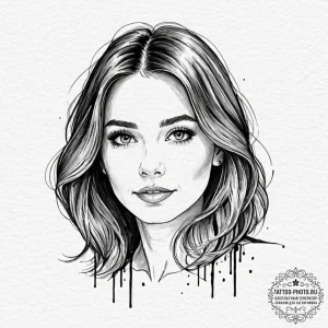 A sketch of janet from the good place, "not a... - эскиз тату (№1752277948_0, 11.07.2025 23:52) — tattoo-photo.ru
