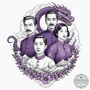 A neo-traditional portrait of the main charac... - эскиз тату (№1752278452_0, 12.07.2025 00:00) — tattoo-photo.ru