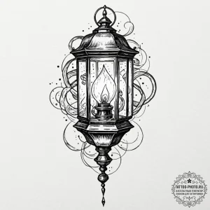 Tattoo design a neo-traditional lamp or lante... - эскиз тату (№1752279291_0, 12.07.2025 00:14) — tattoo-photo.ru
