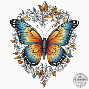 Butterfly, tattoo flash sheet design, vibrant... - эскиз тату (№1752279629_0, 12.07.2025 00:20) — tattoo-photo.ru