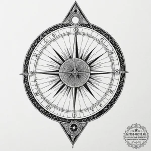 A sundial, tattoo sketch design, blackwork ta... - эскиз тату (№1752279964_0, 12.07.2025 00:26) — tattoo-photo.ru