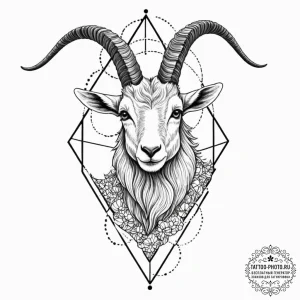 Tattoo design a realistic capricorn goat-fish... - эскиз тату (№1752281154_0, 12.07.2025 00:45) — tattoo-photo.ru