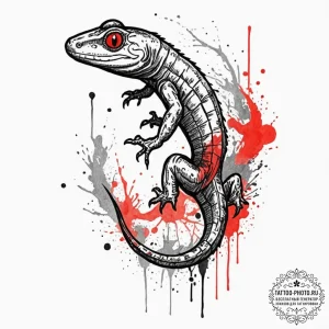 Salamander, concept art for tattoo, rough ske... - эскиз тату (№1752281738_0, 12.07.2025 00:55) — tattoo-photo.ru
